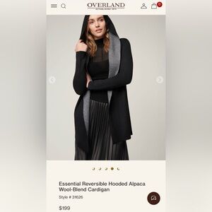 Overland Reversible Hooded Alpaca Wool-Blend Cardigan S